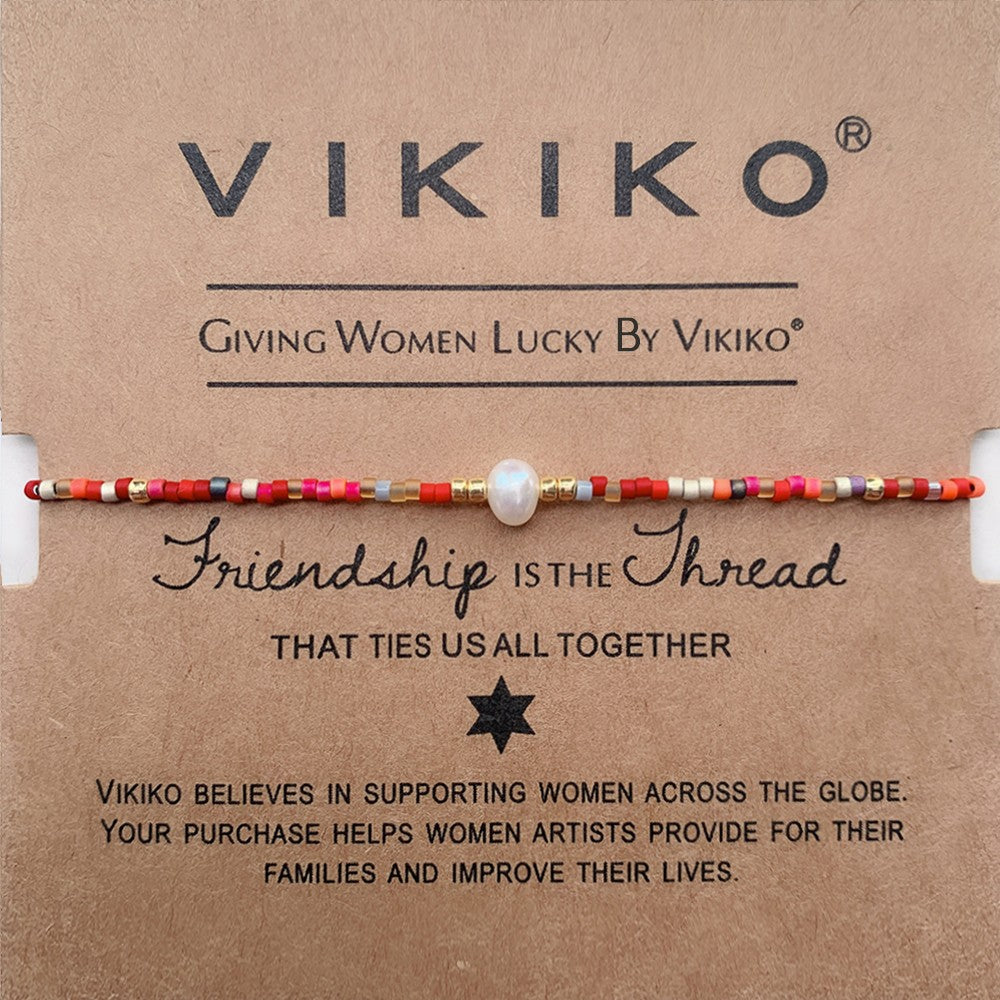 VIKIKO Mix Color Miyuki Delica Beads Dainty Bracelet Freshwater Pearl Bracelets