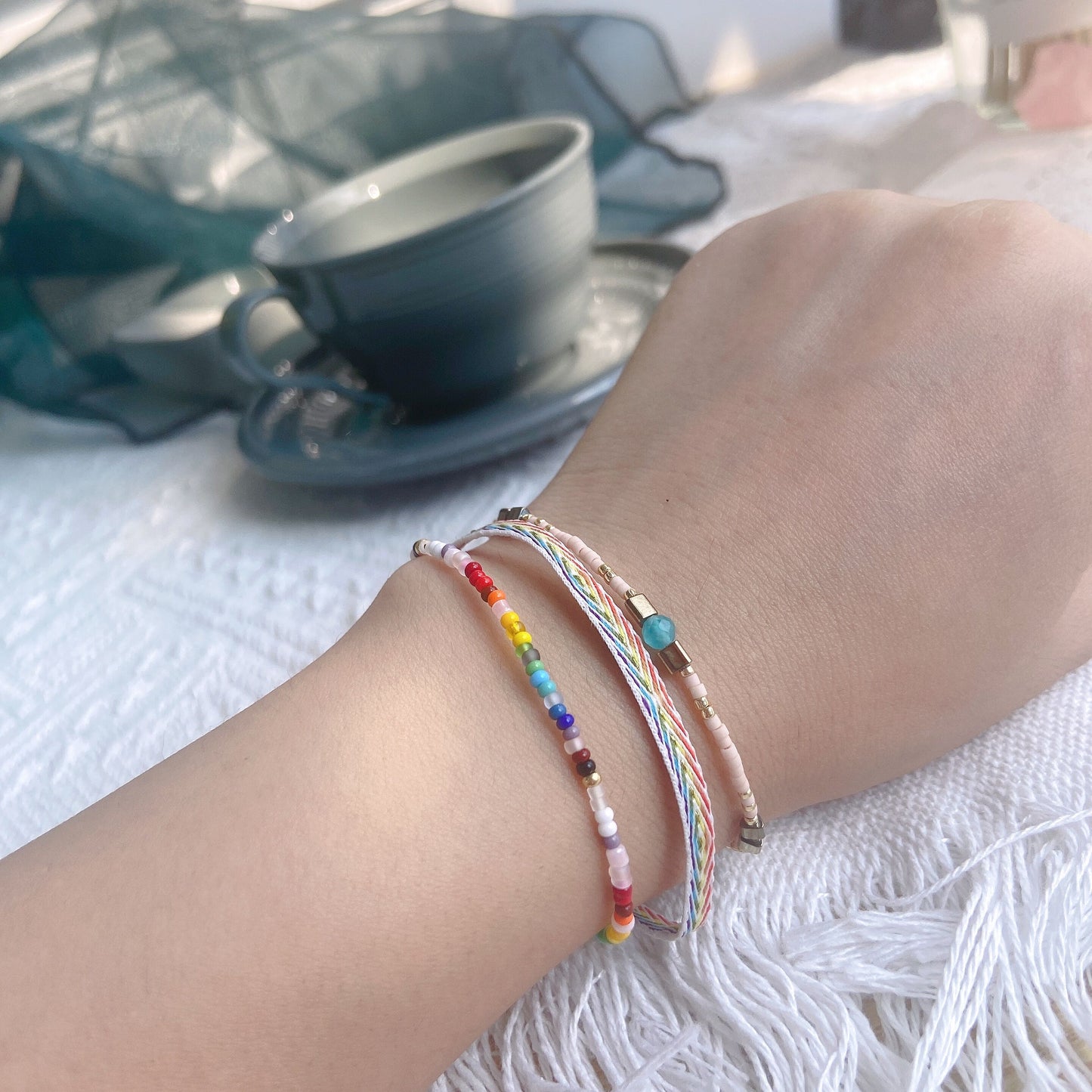 VIKIKO Handmade Japanese Miyuki Beads Rainbow Bracelet