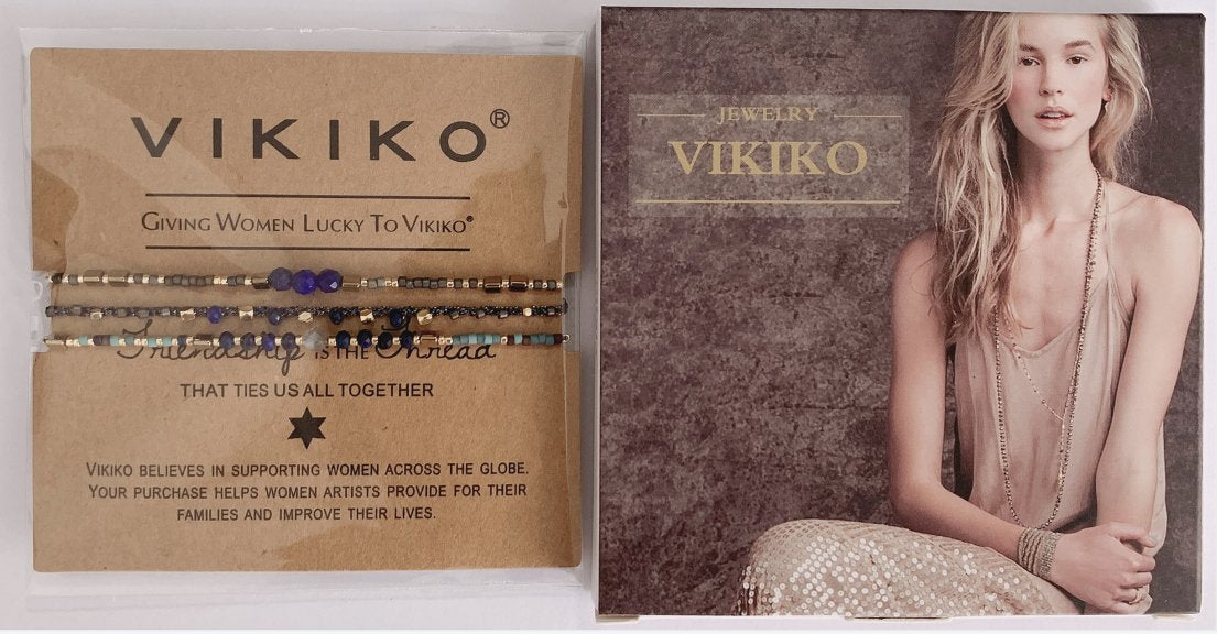 VIKIKO Handmade Miyuki Delica Beads Lapis Lazuli Natural Stone Dainty Bracelet