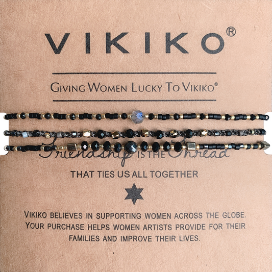 VIKIKO Handmade Woven Bracelet Set Jewelry Gift for Friends Miyuki Seed Beads Bracelet Natural Stone Bracelet