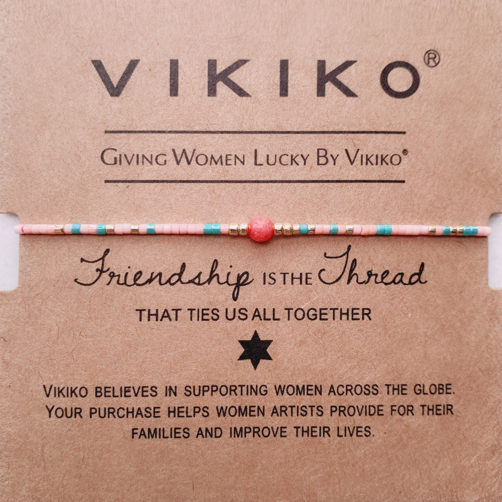 VIKIKO Bracelet Set Jewelry for Women Handwoven Rainbow Fabric Bracelet Miyuki Beads Bracelet