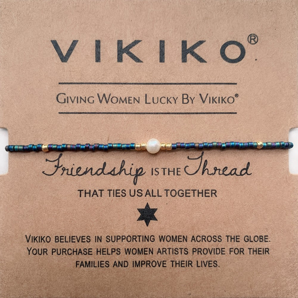VIKIKO Miyuki Delica Beads Dainty Bracelet Freshwater Pearl Bracelets