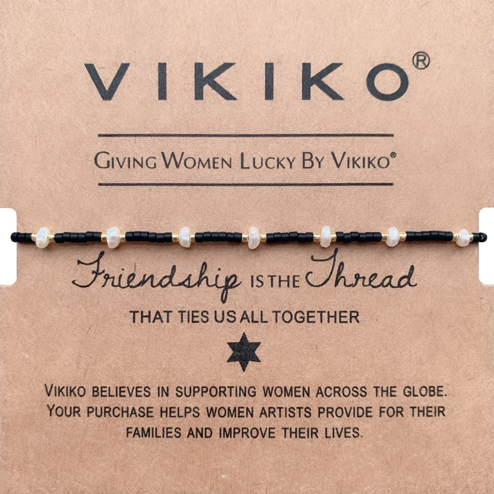 VIKIKO Natural Stone & Pearl Bracelets Miyuki Delica Beads Dainty Bracelet Set