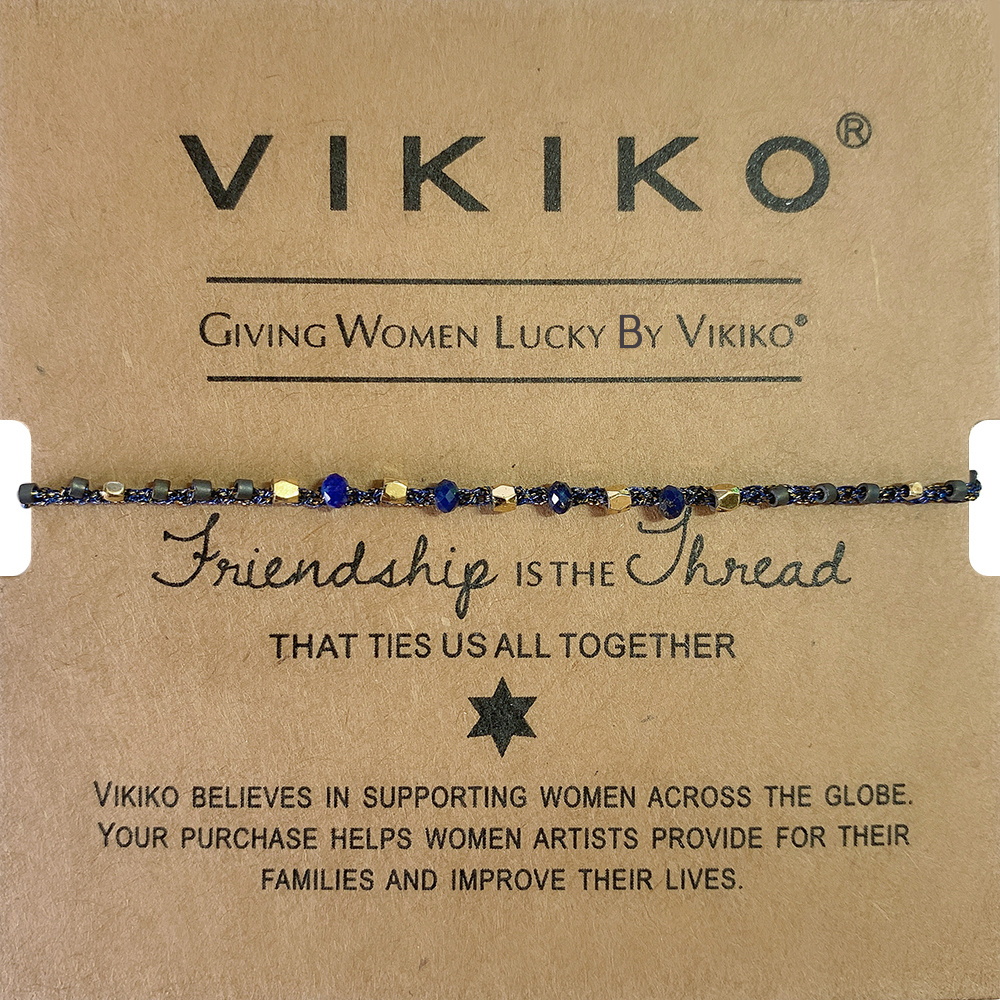 VIKIKO Handmade Miyuki Delica Beads Lapis Lazuli Natural Stone Dainty Bracelet