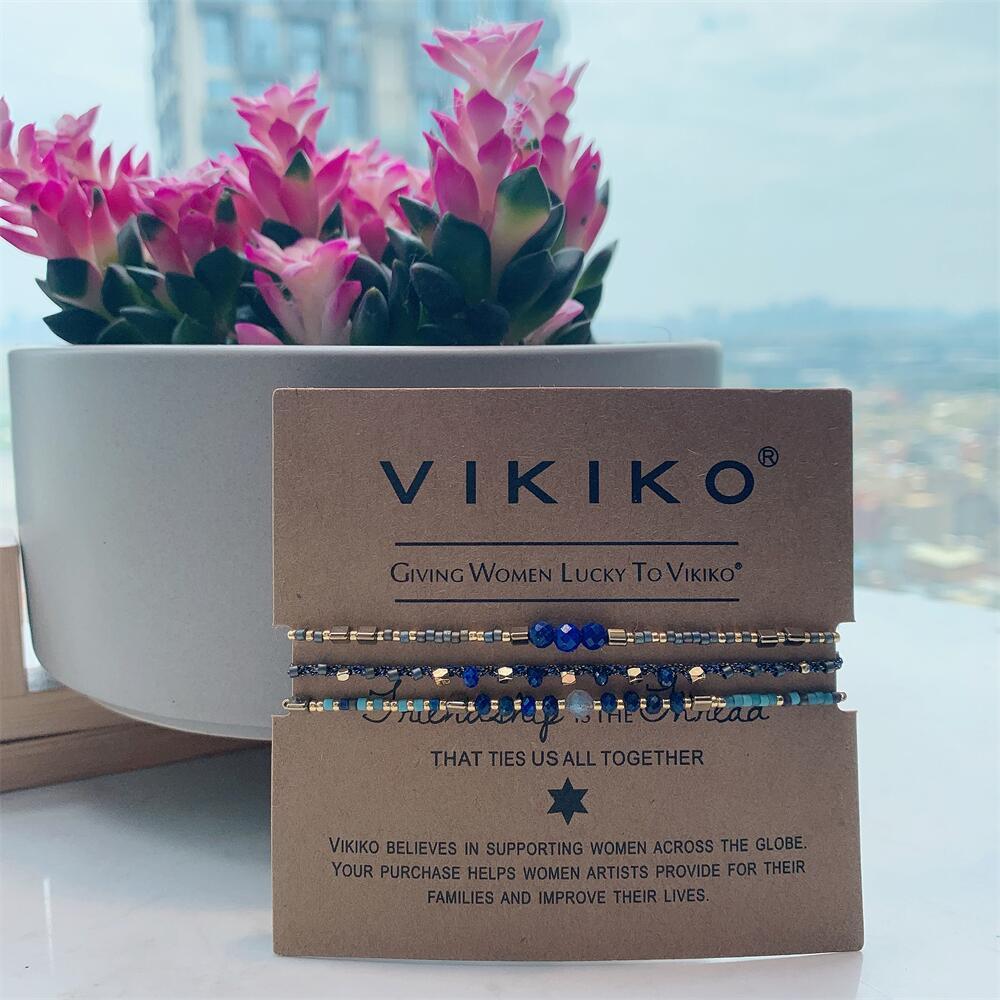 VIKIKO Handmade Miyuki Delica Beads Lapis Lazuli Natural Stone Dainty Bracelet