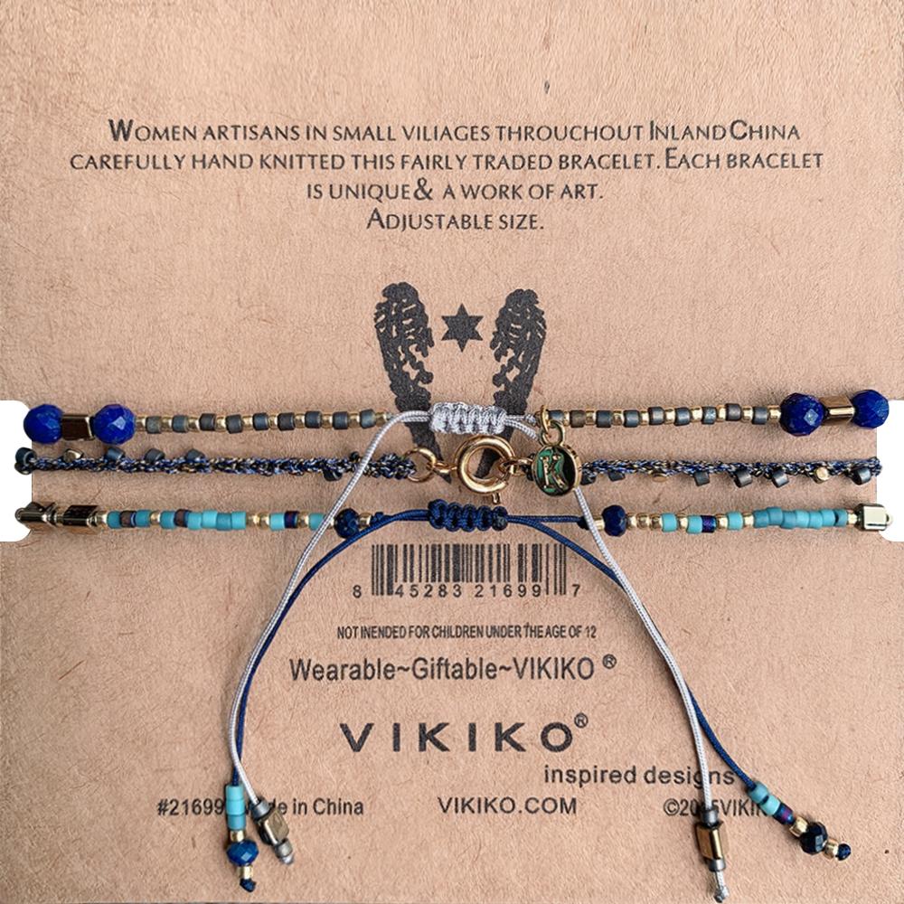 VIKIKO Handmade Miyuki Delica Beads Lapis Lazuli Natural Stone Dainty Bracelet