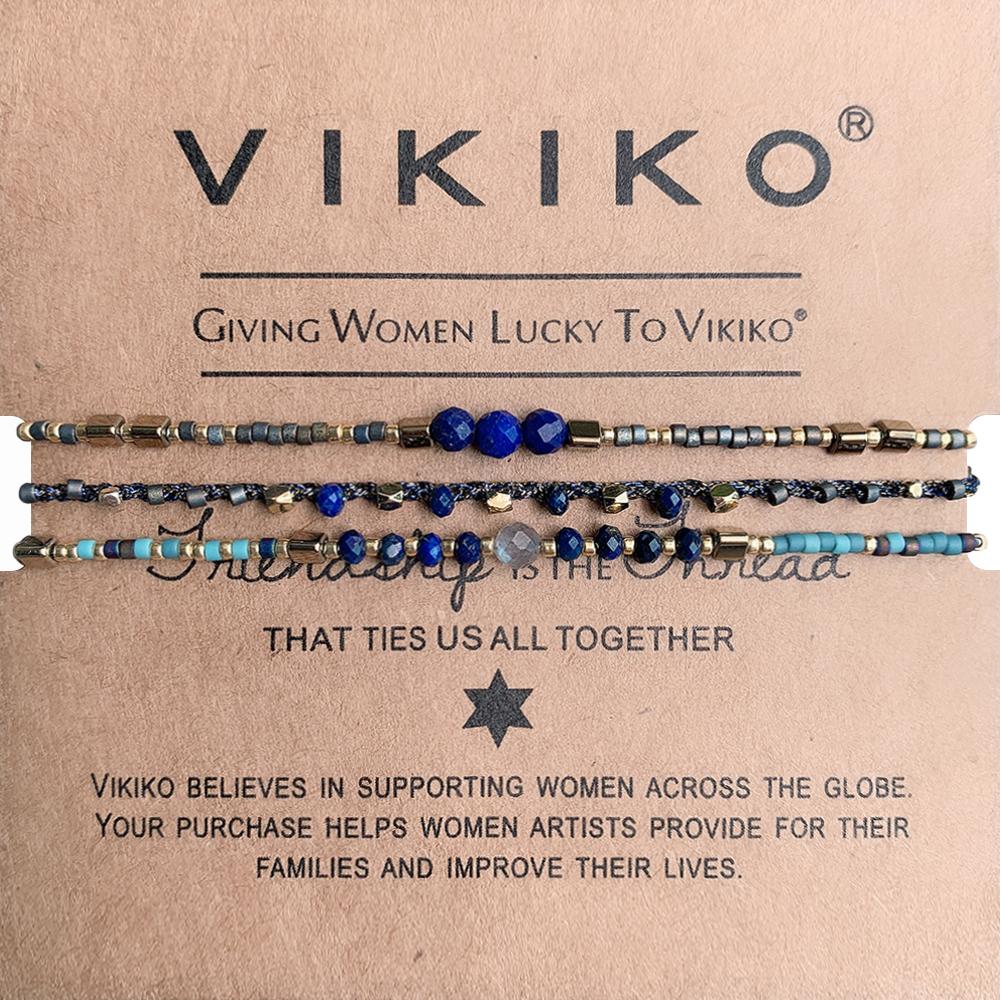 VIKIKO Handmade Miyuki Delica Beads Lapis Lazuli Natural Stone Dainty Bracelet