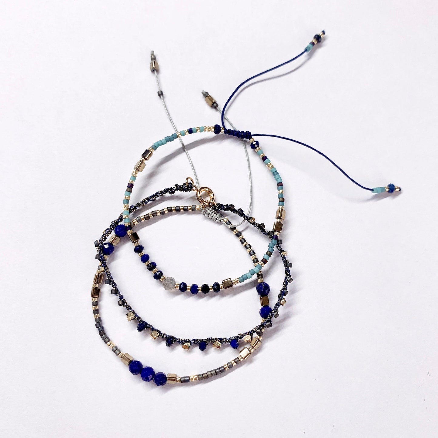 VIKIKO Handmade Miyuki Delica Beads Lapis Lazuli Natural Stone Dainty Bracelet